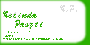 melinda paszti business card